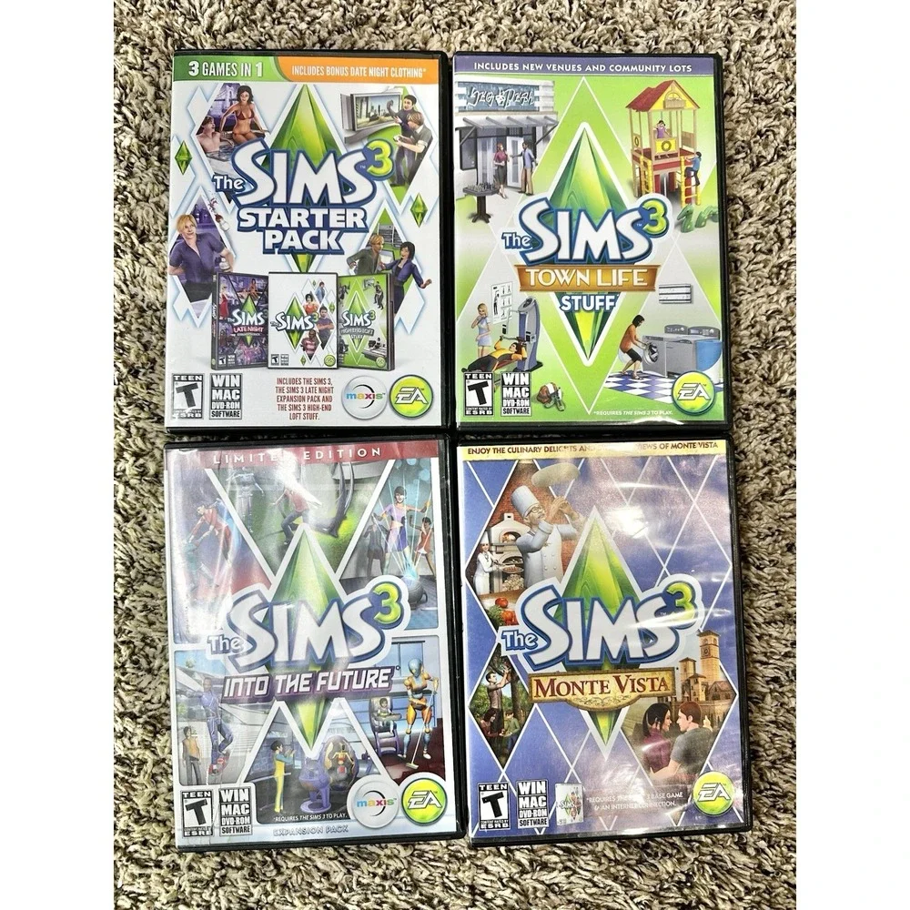 THE SIMS 3 PC MAC Game CD ROM Expansion Packs Manuals Lot of 8
